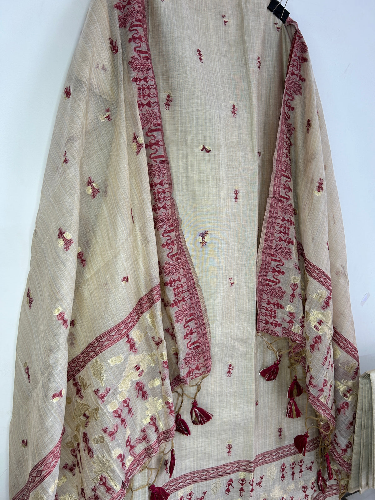 Assam Muga Silk Cotton Hand Woven Dress Material