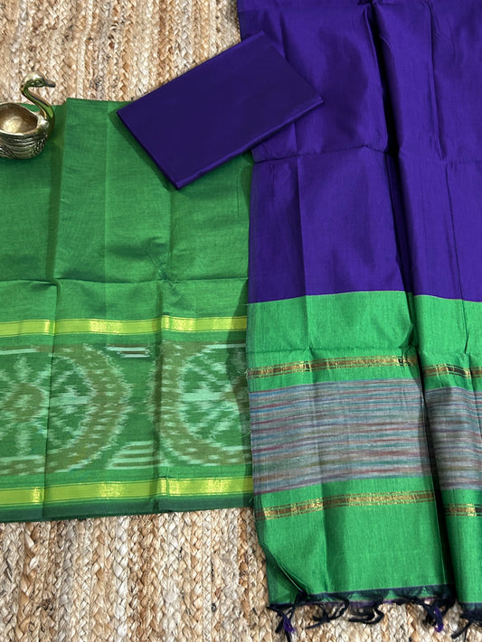 Ikat Cotton Silk Dress Material