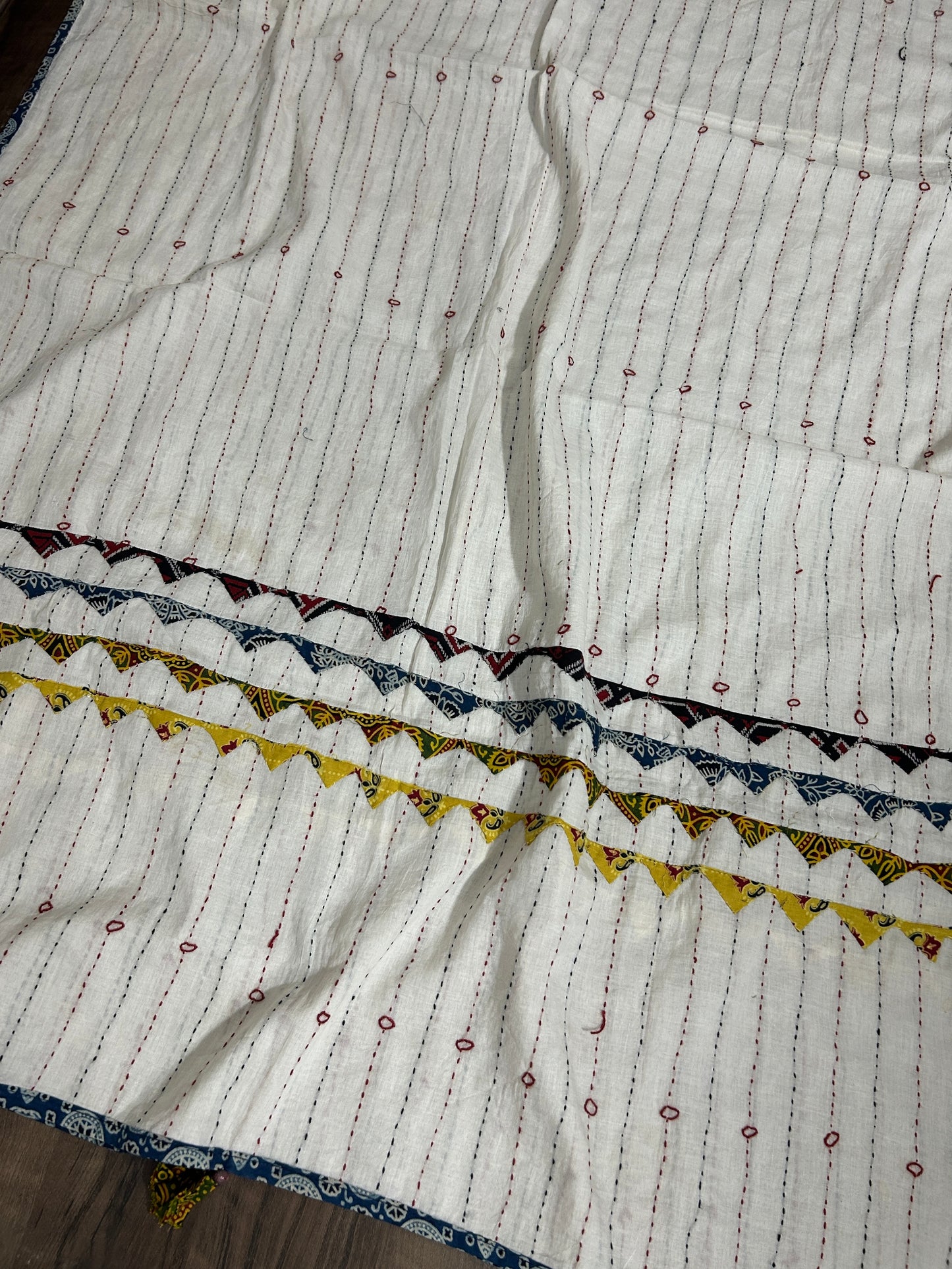 Appliqué and Mirror Work Cotton Dupatta