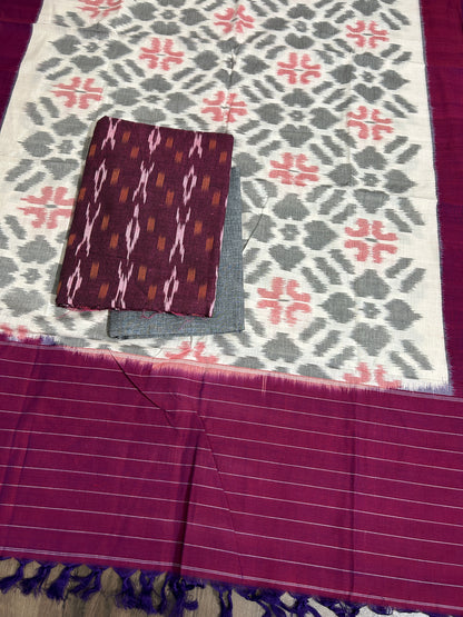 Double Ikat Cotton Dress Material