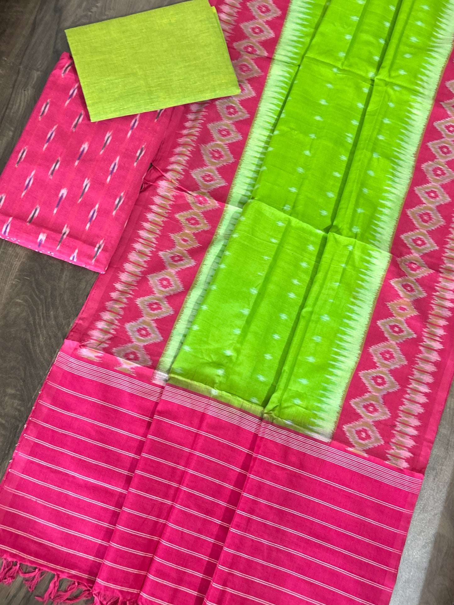 Double Ikat Cotton Dress Material