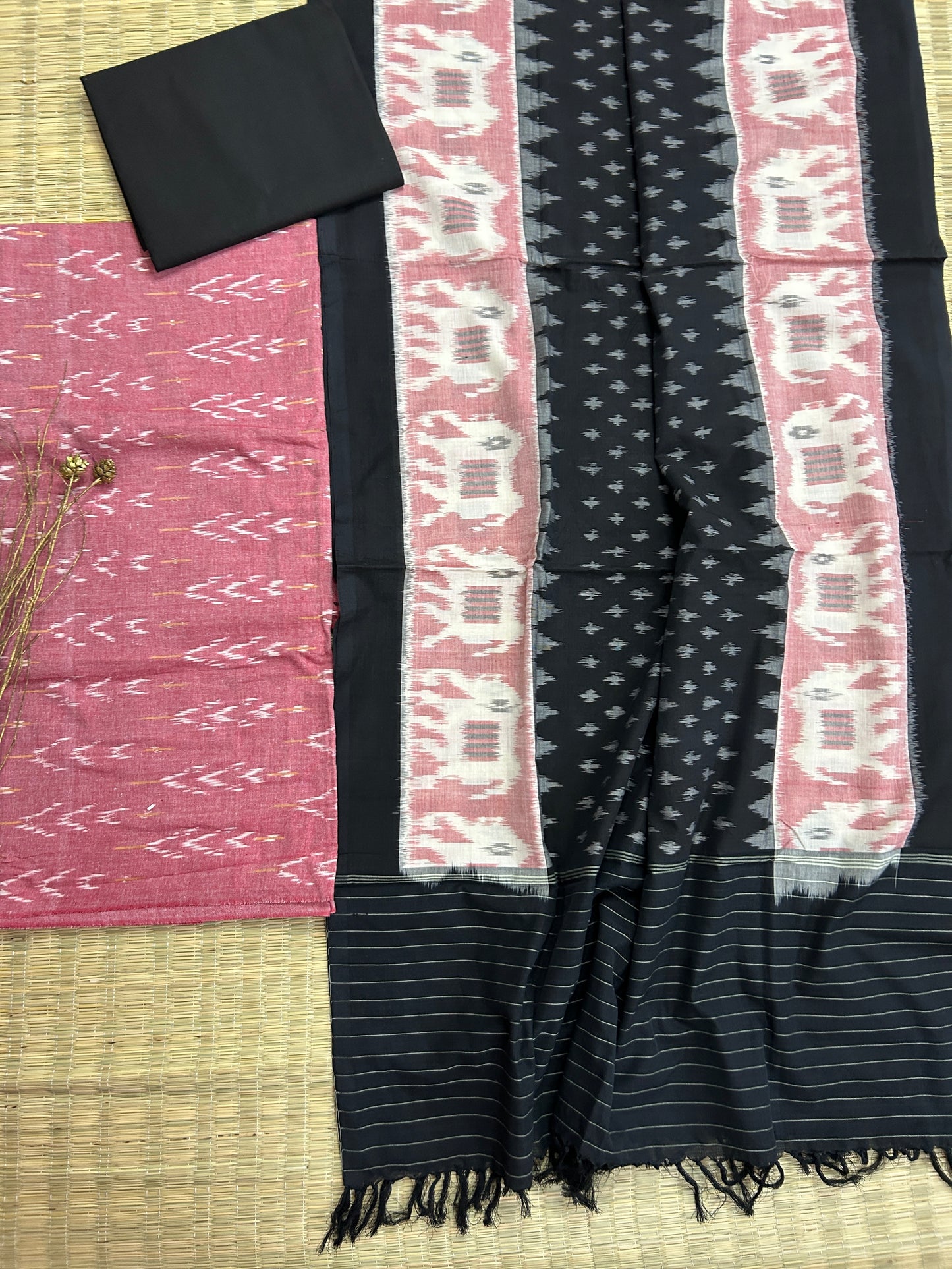 Double Ikat Cotton Dress Material