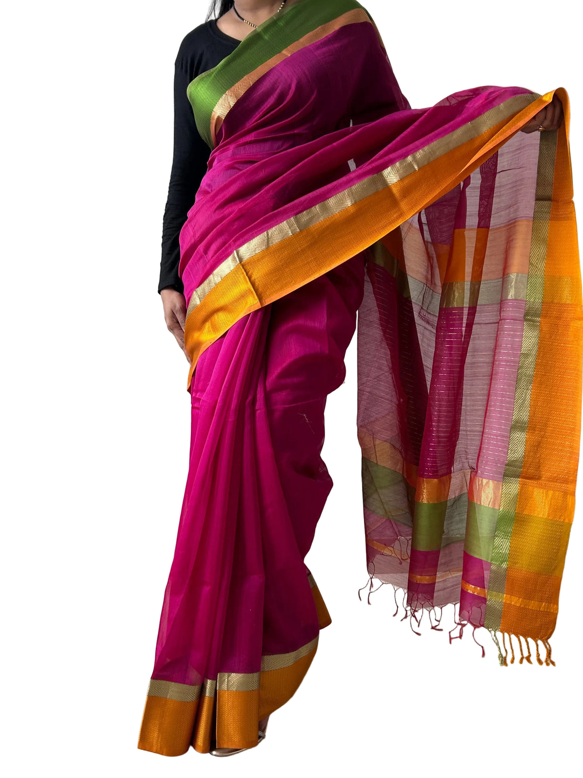 Maheshwari Silk Cotton Saree with Blouse