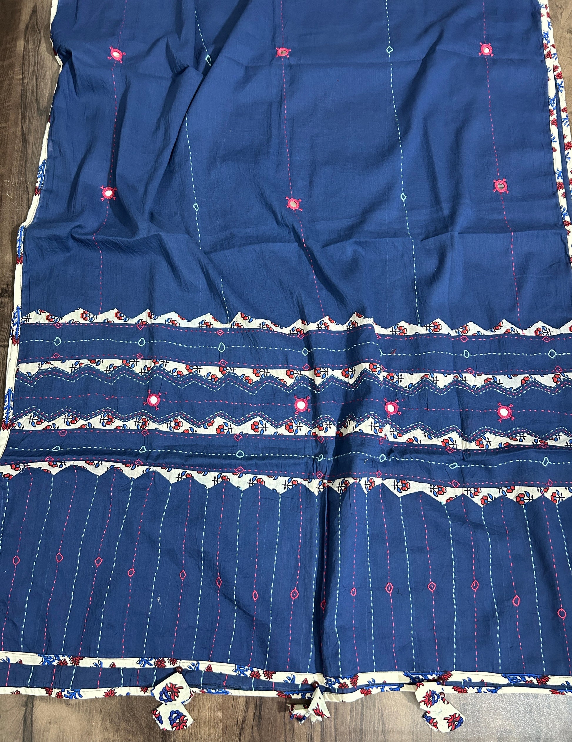 Appliqué and Mirror Work Cotton Dupatta