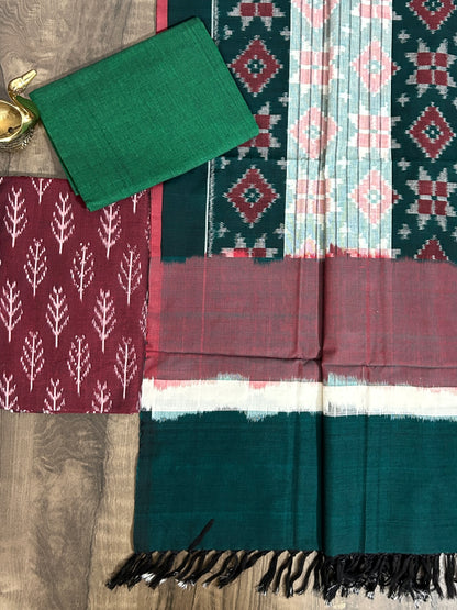 Telia Rumal Double Ikat Cotton Dress Material