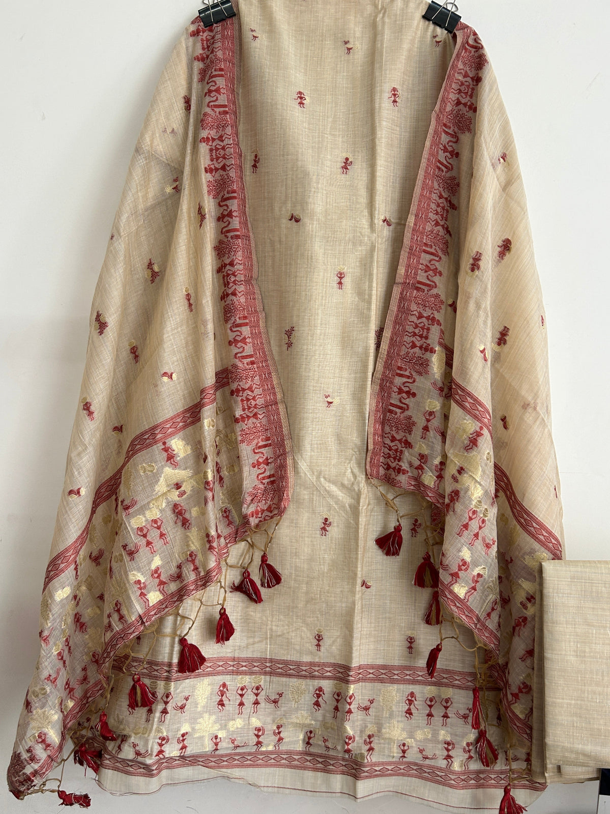 Assam Muga Silk Cotton Hand Woven Dress Material