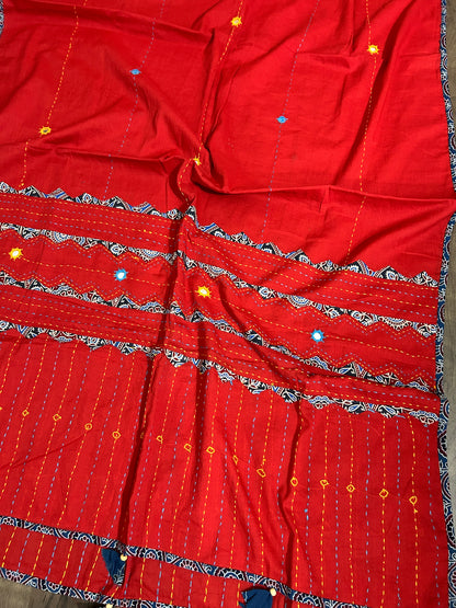 Appliqué and Mirror Work Cotton Dupatta