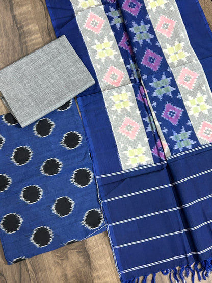 Telia Rumal Double Ikat Cotton Dress Material