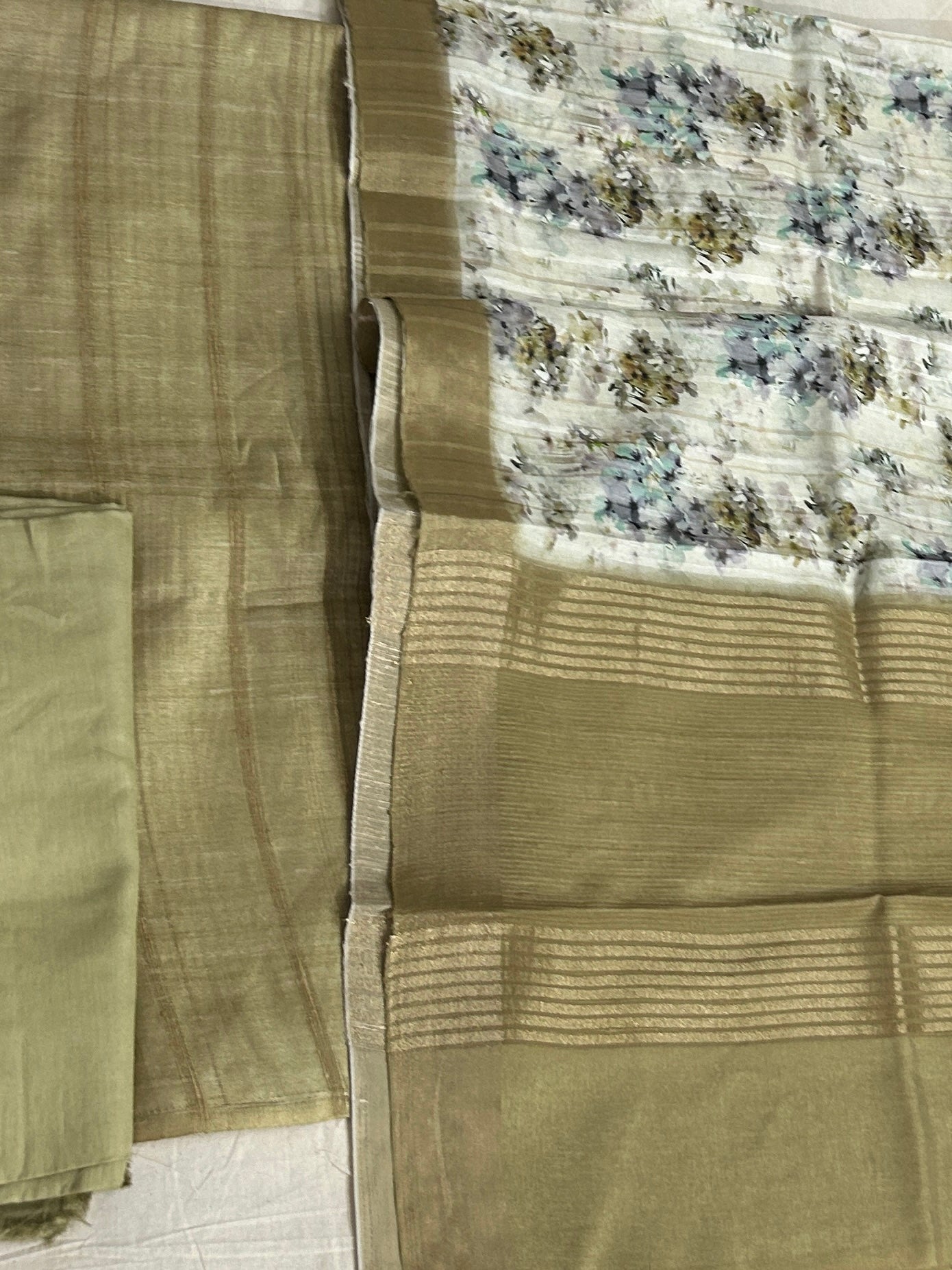 Semi Tussar Silk Dress Material