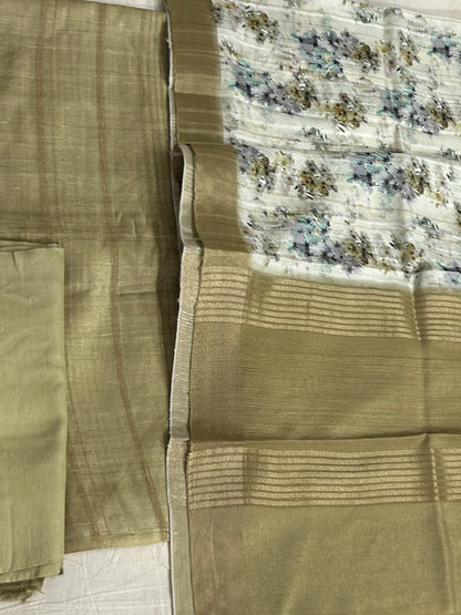 Semi Tussar Silk Dress Material