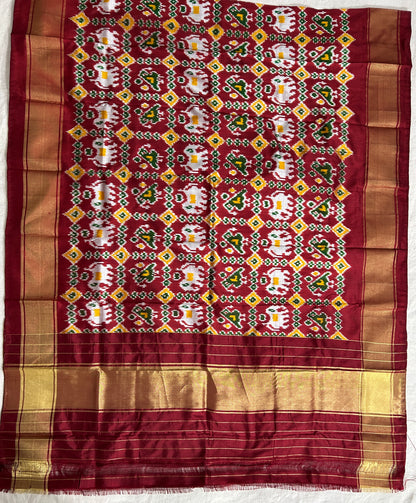 Pochampally Pure Silk Dupatta with Patola Motives