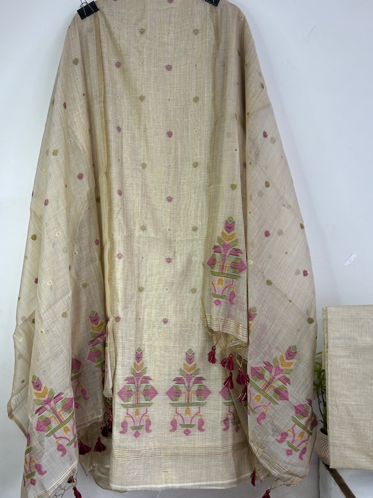 Assam Muga Silk Cotton Hand Woven Dress Material