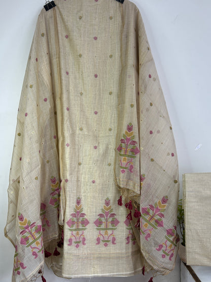 Assam Muga Silk Cotton Hand Woven Dress Material