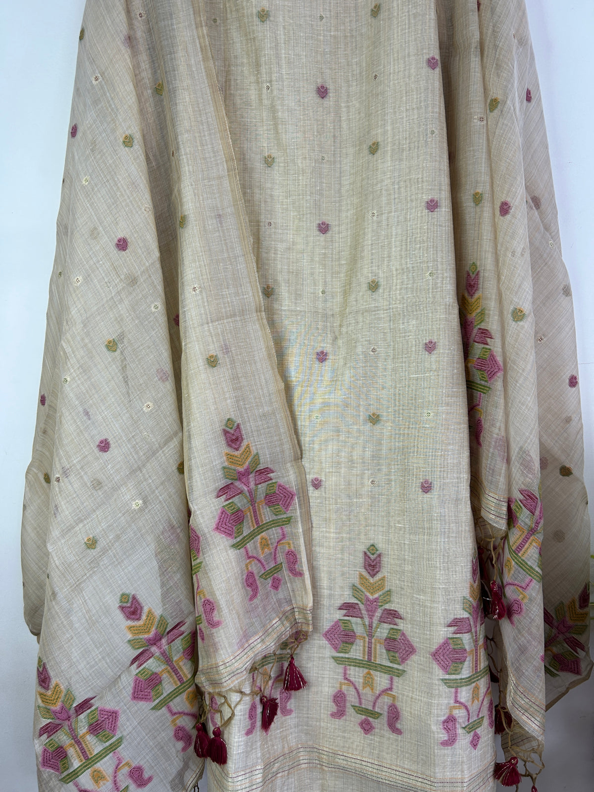 Assam Muga Silk Cotton Hand Woven Dress Material