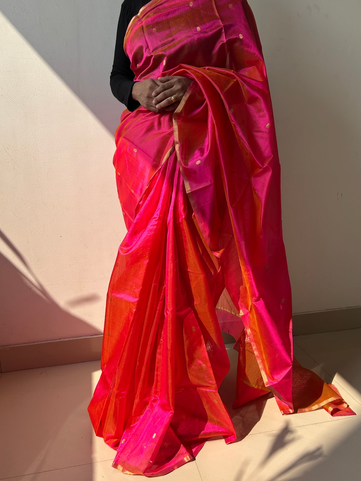 Chanderi Handloom Pure Silk Saree with Blouse
