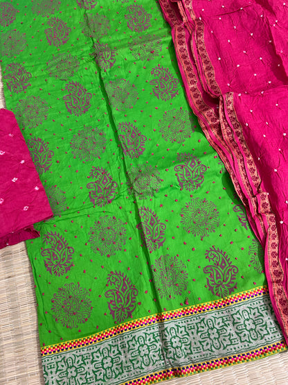 Cotton Bandhani Dress Material