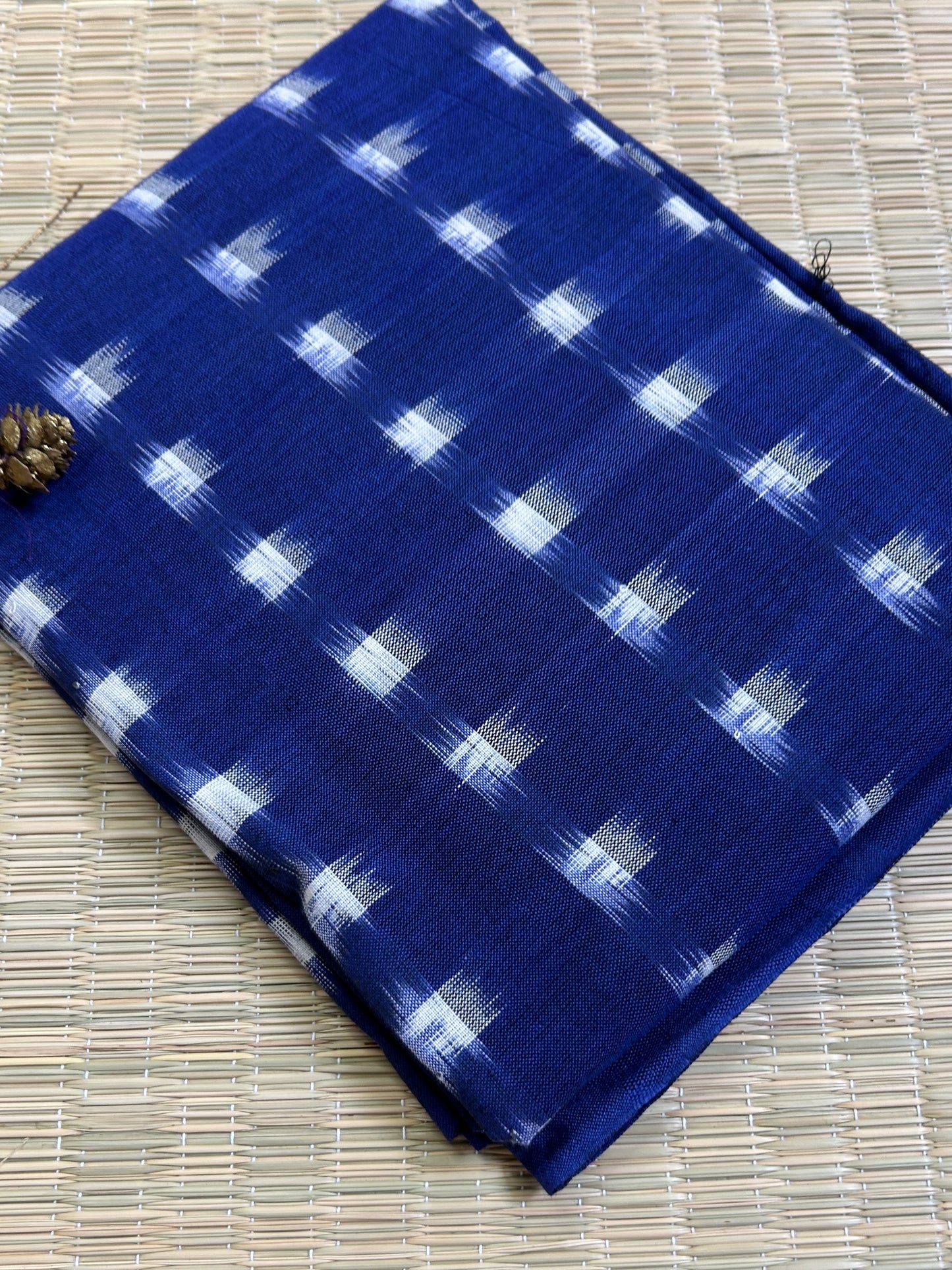 Blue Double Ikat Cotton Fabric(2.5 Meter) (fab 28)