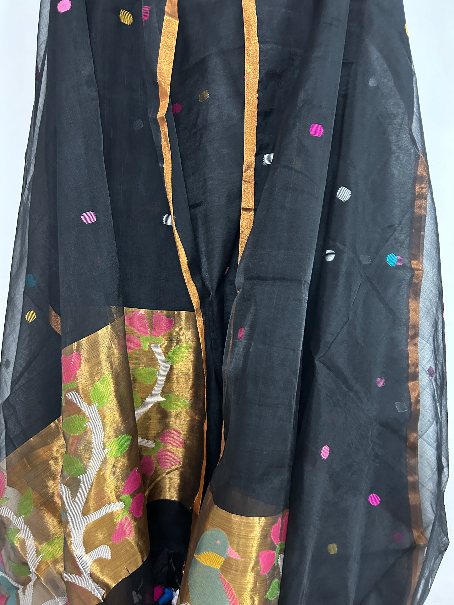 Paithani Maslin Cotton Jamdnai Top Dupatta Set