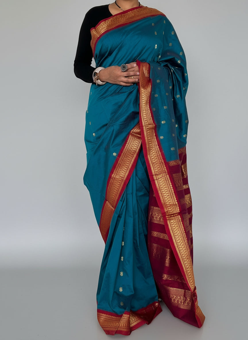 Kalyani Cotton Saree with Contrast Blouse