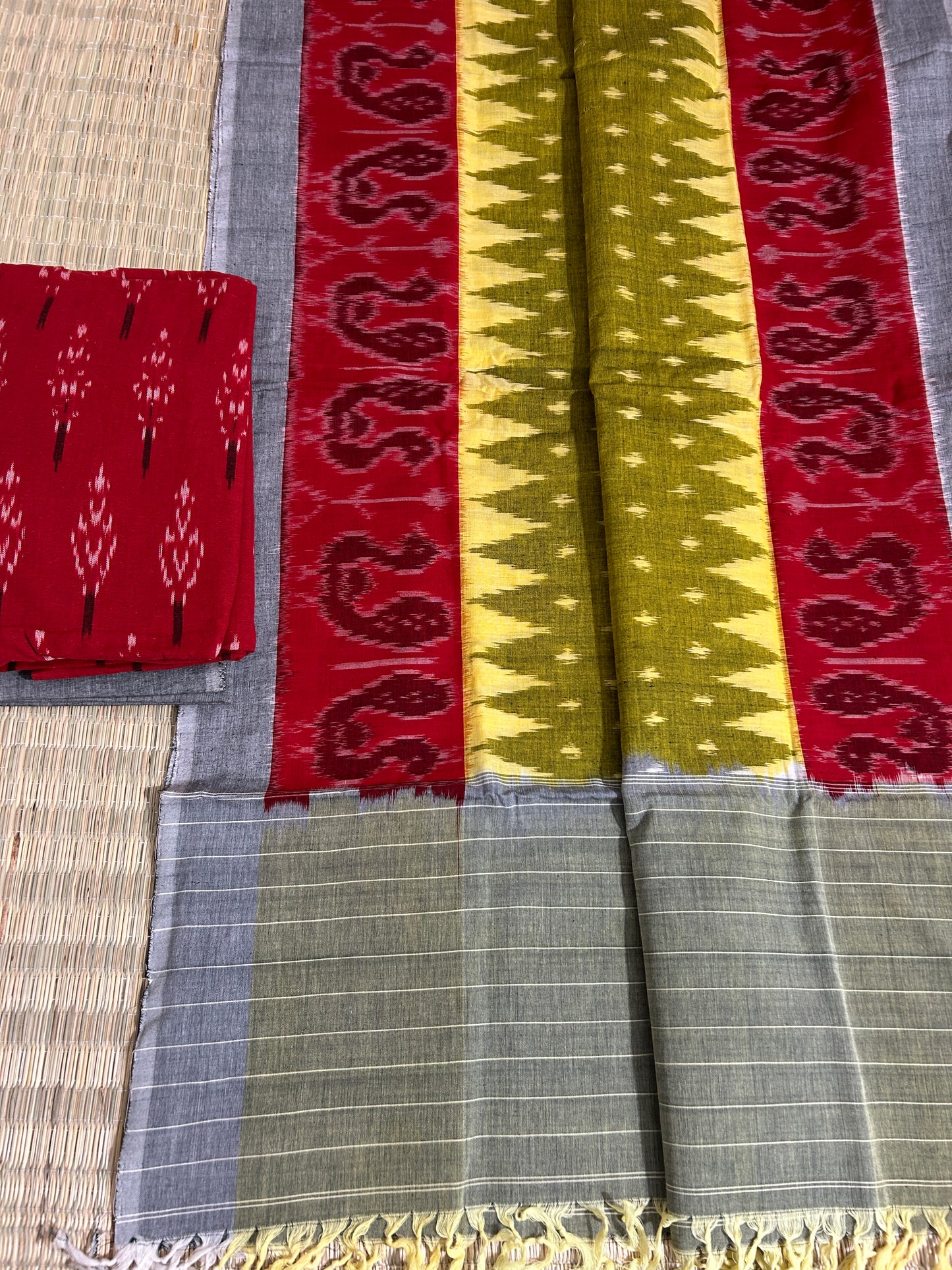 Double Ikat Cotton Dress Material