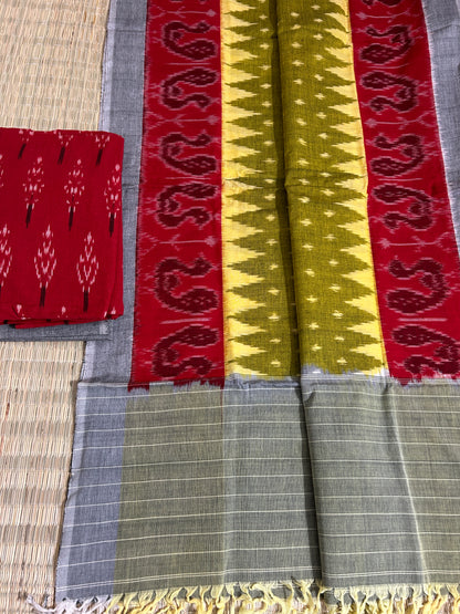 Double Ikat Cotton Dress Material