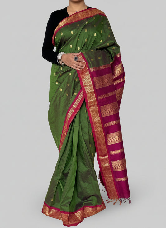 Kalyani Cotton Saree with Contrast Blouse