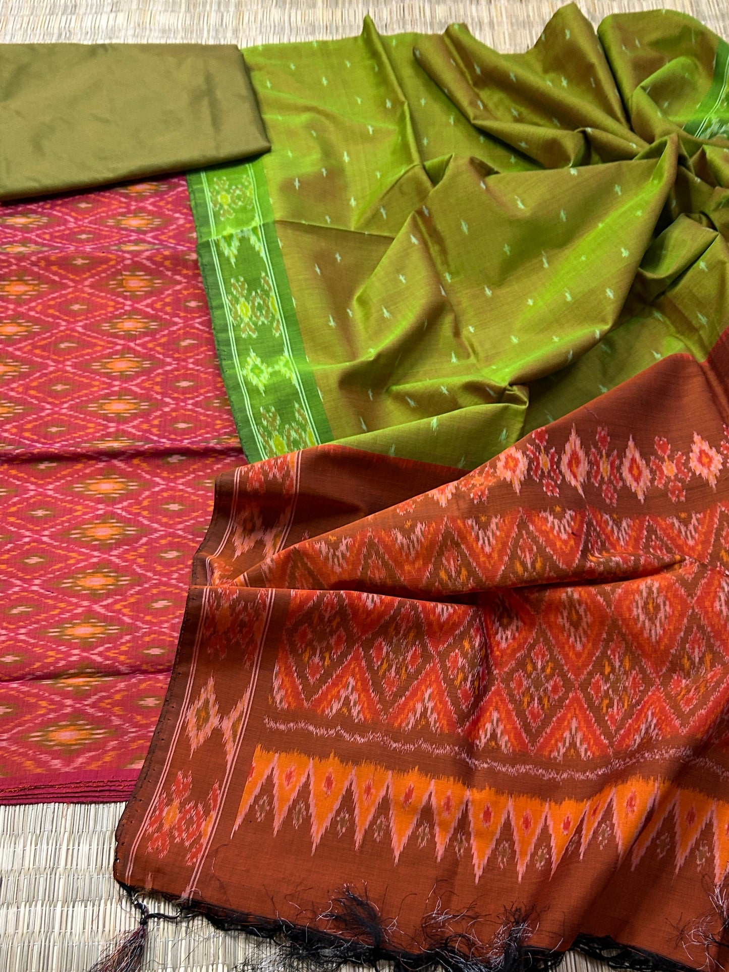 Pochampally Pure Silk by Cotton Dress Material