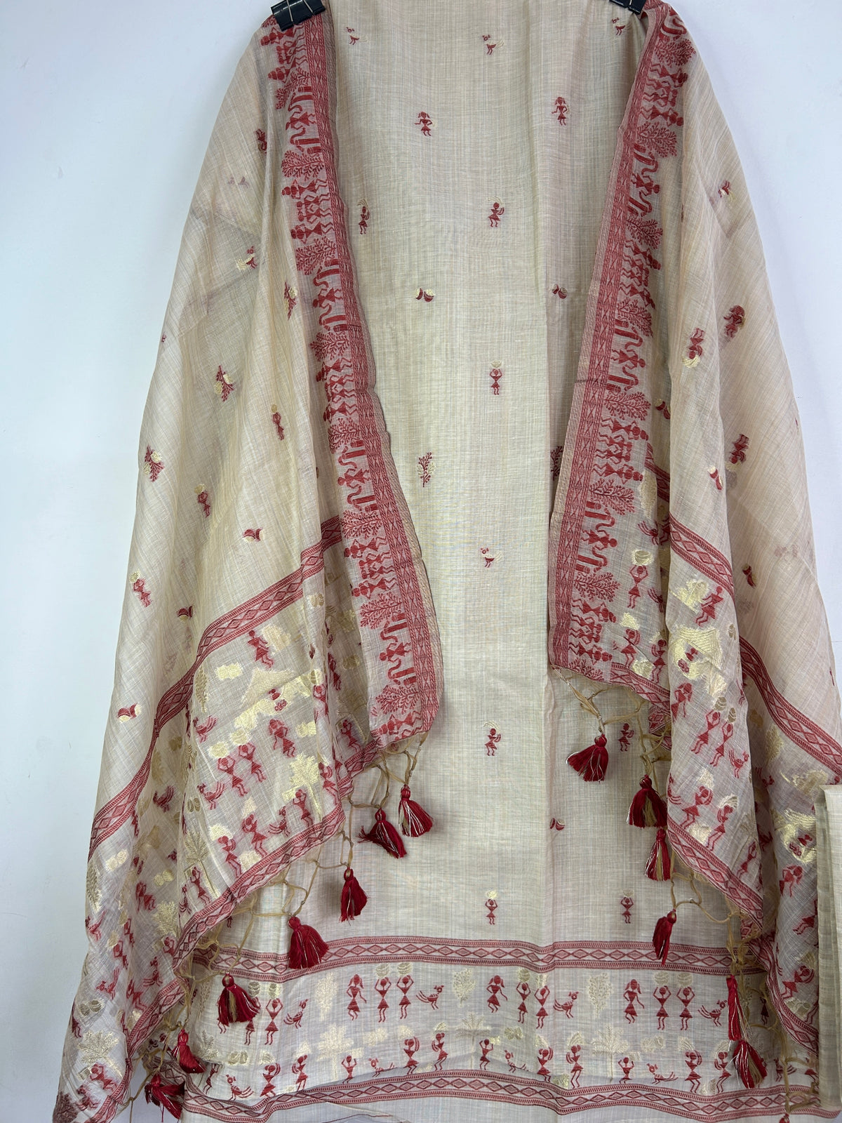 Assam Muga Silk Cotton Hand Woven Dress Material