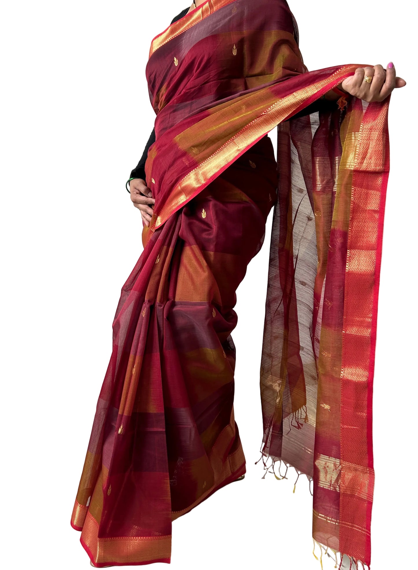 Maheshwari Silk Cotton Saree with Blouse
