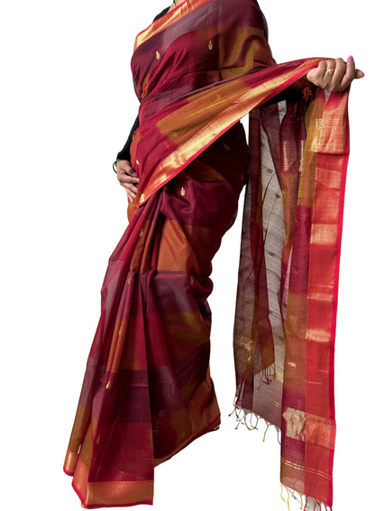 Maheshwari Silk Cotton Saree with Blouse