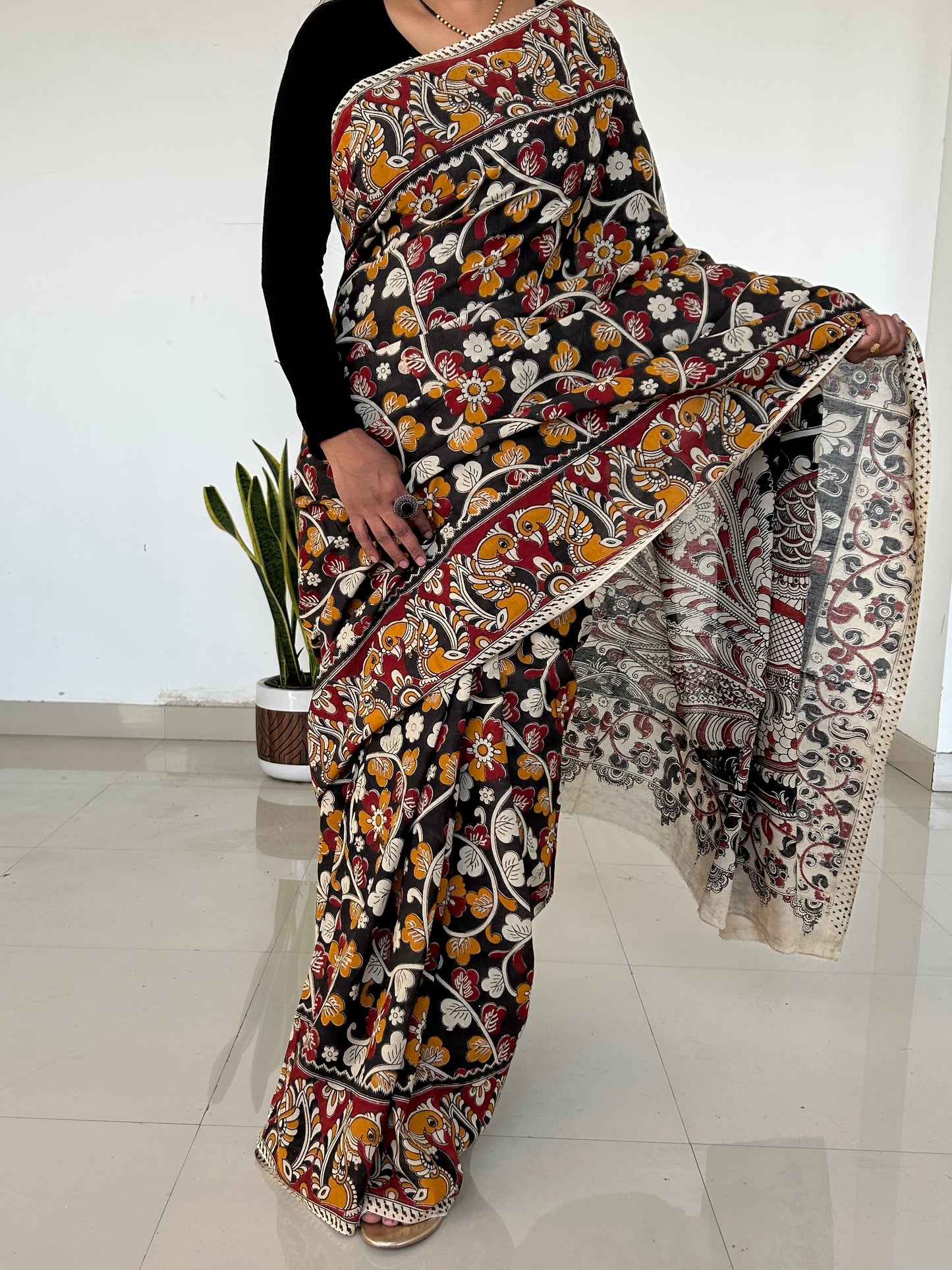 Kalamkari Cotton Saree with Blouse