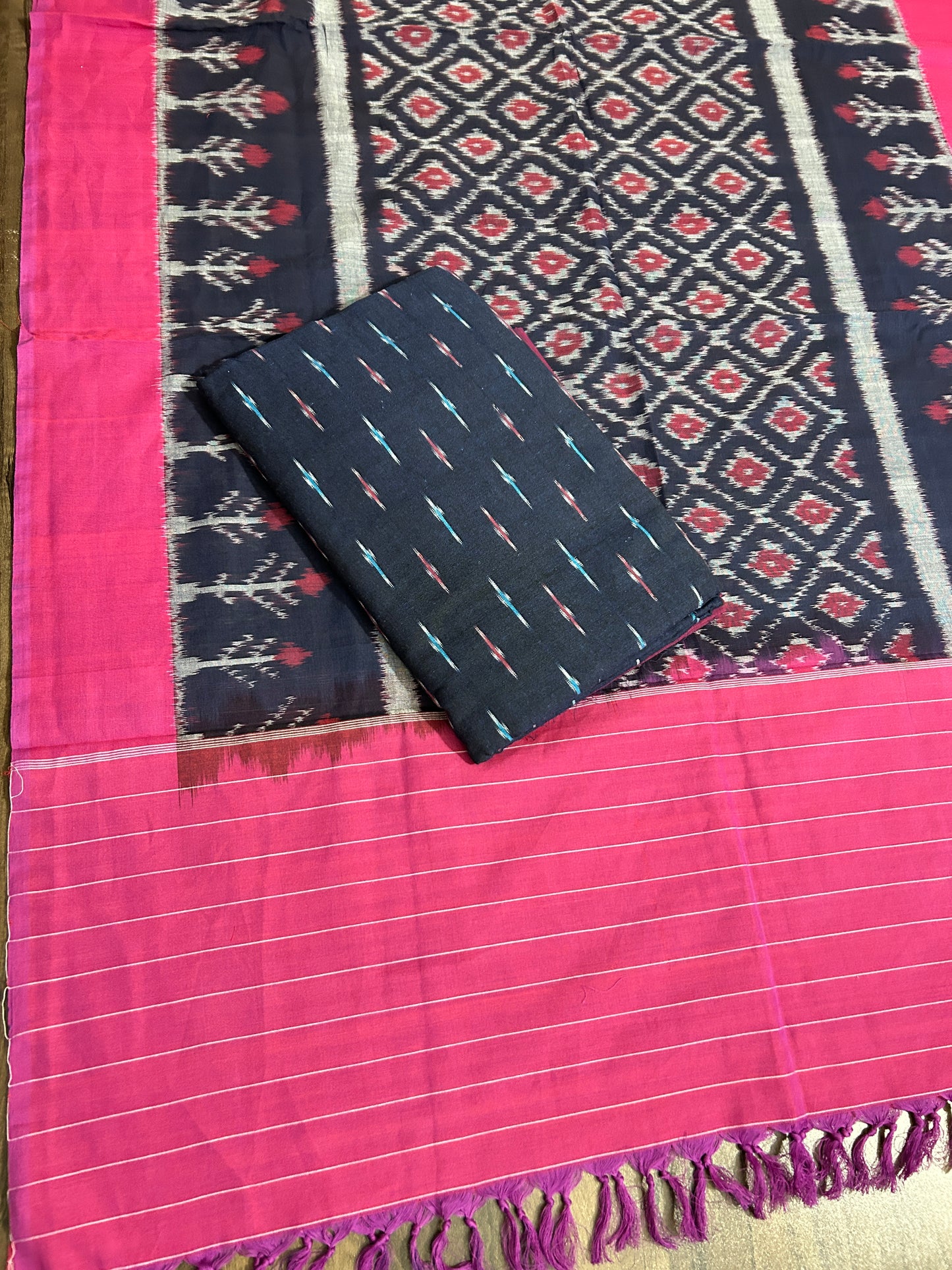 Double Ikat Cotton Dress Material