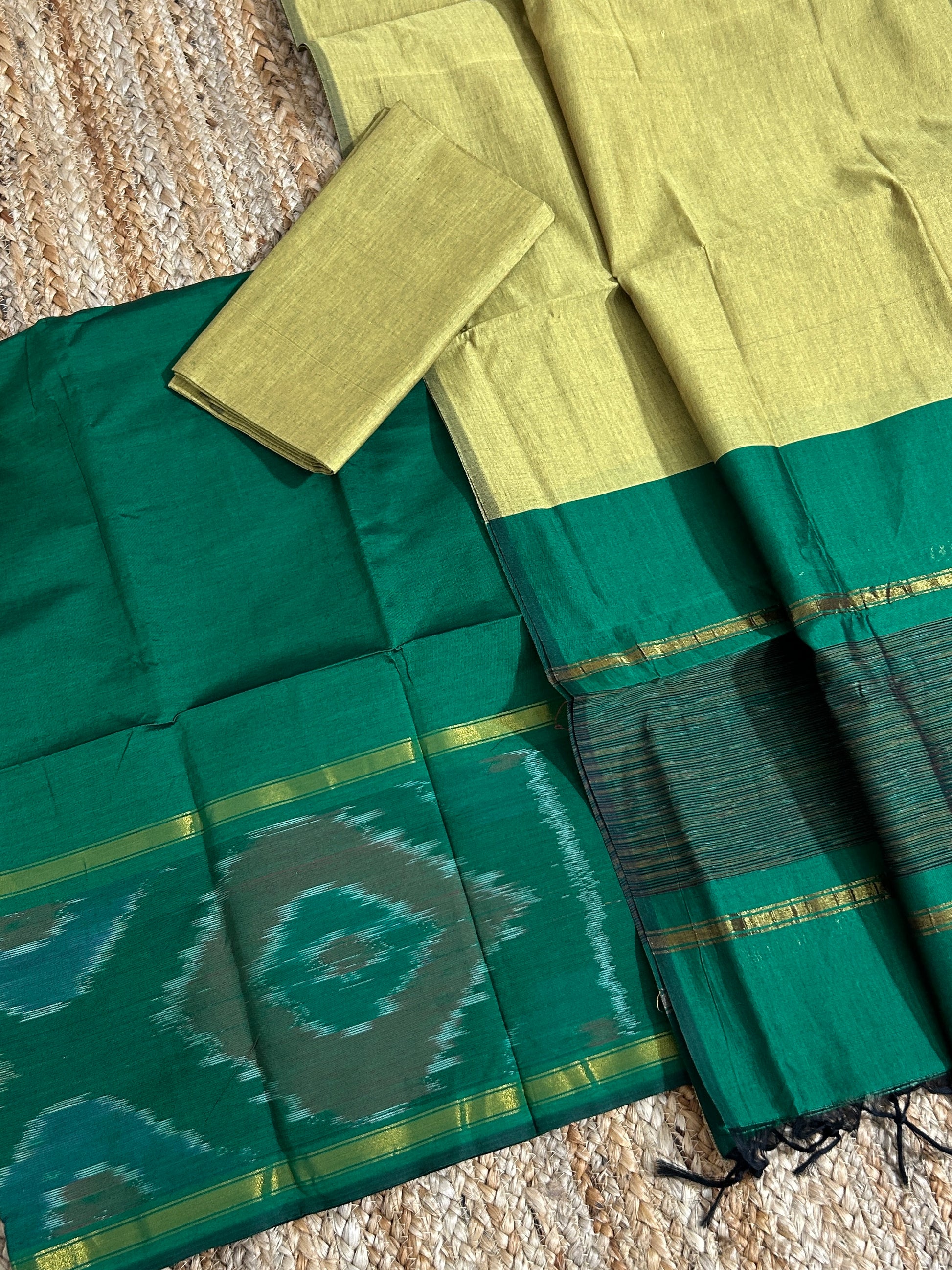 Ikat Cotton Silk Dress Material