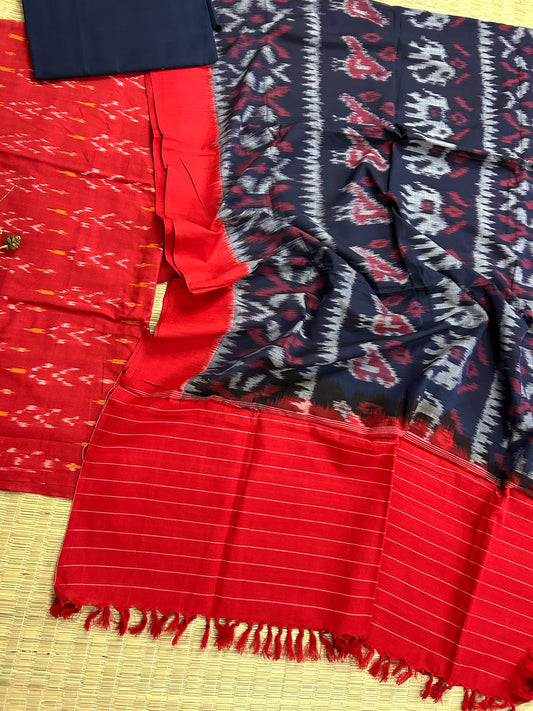 Double Ikat Cotton Dress Material