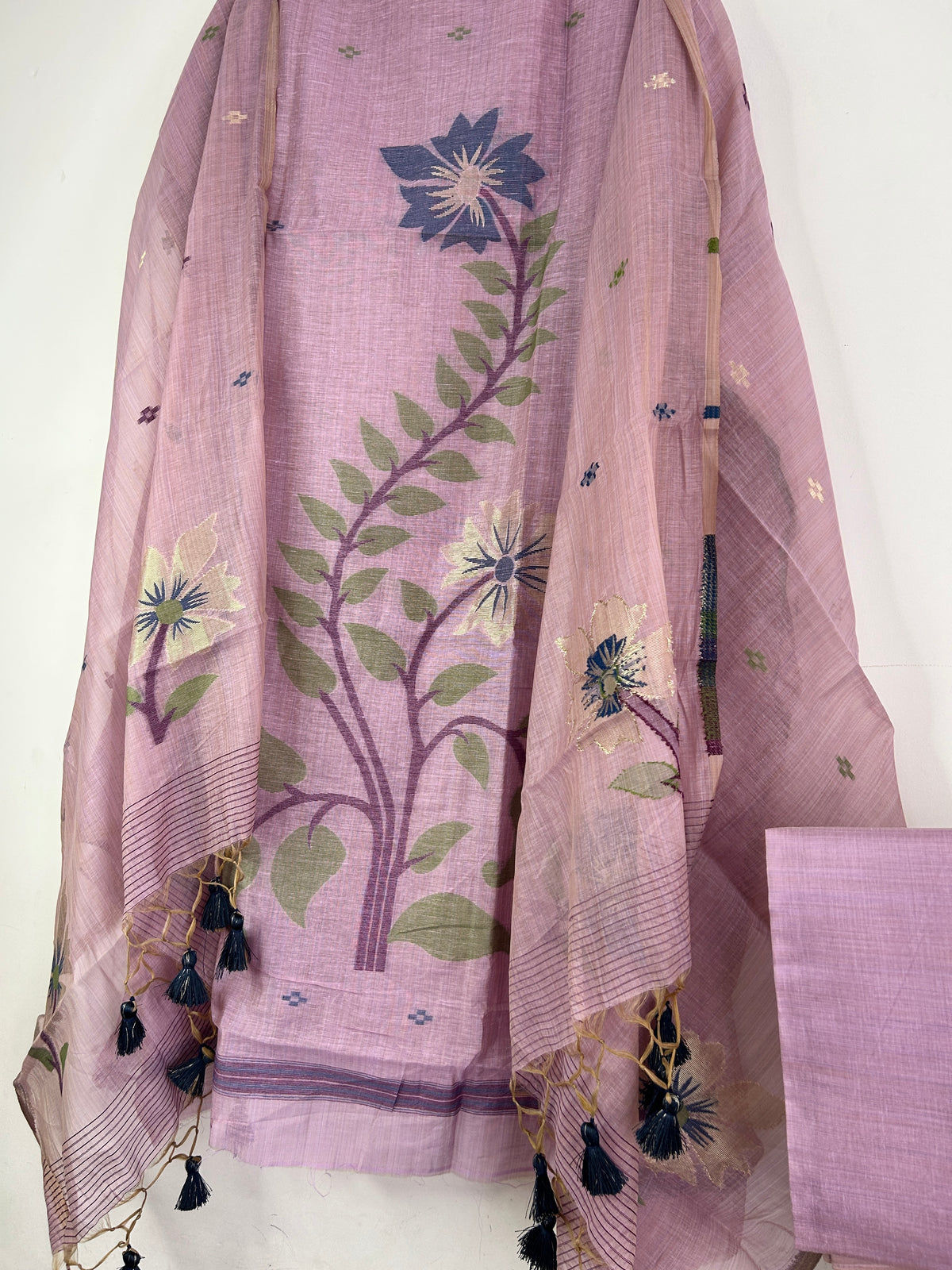 Assam Muga Silk Cotton Woven Dress Material