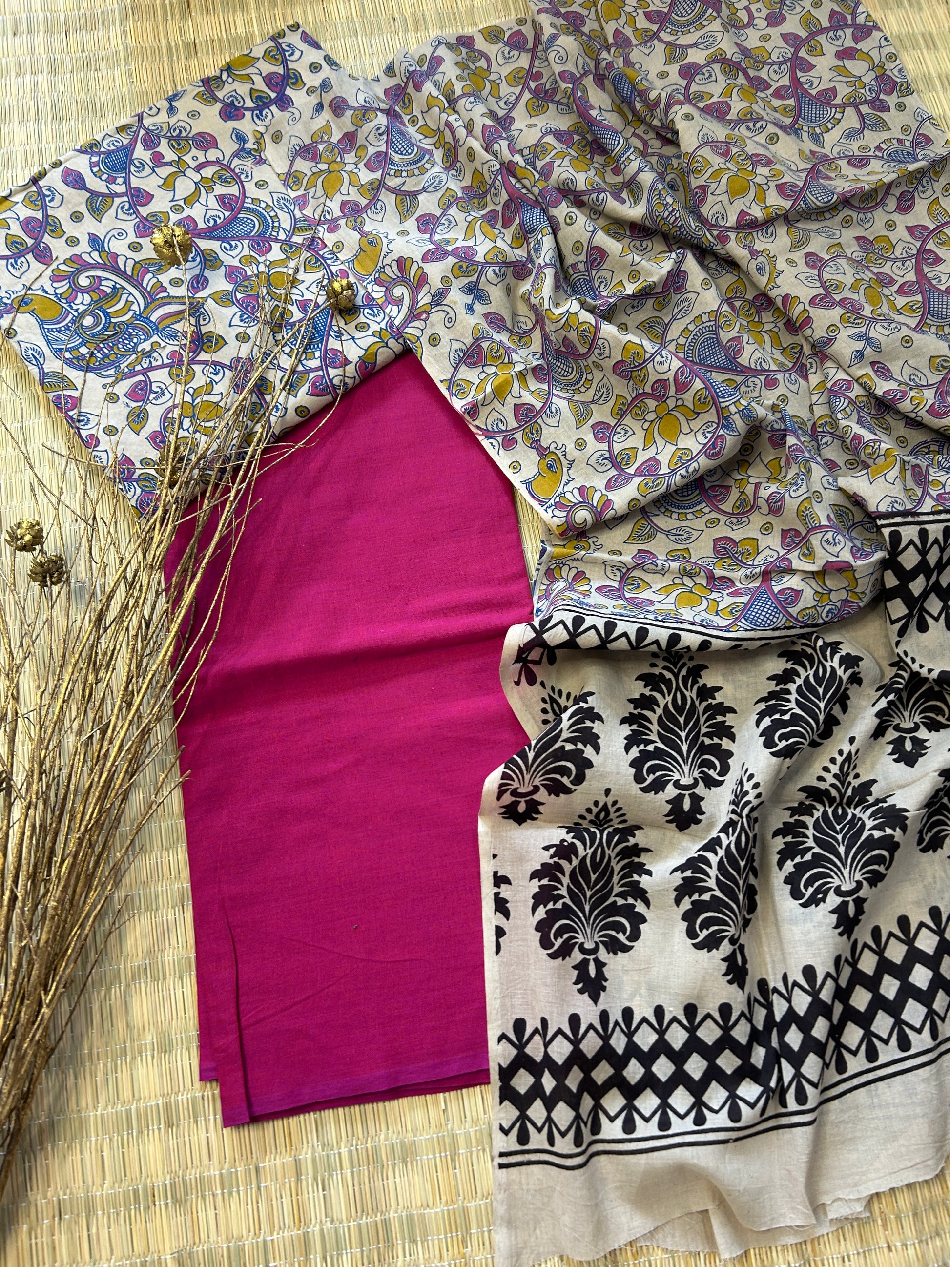 Kalamkari Cotton Dress Material