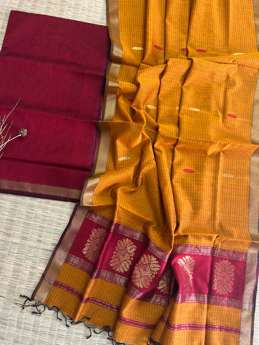 Maheshwari Silk Cotton Dress Material