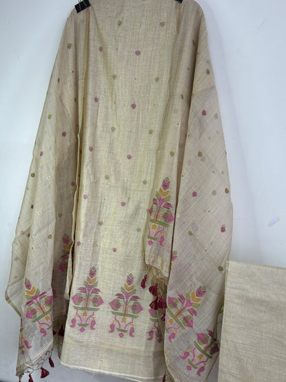 Assam Muga Silk Cotton Hand Woven Dress Material