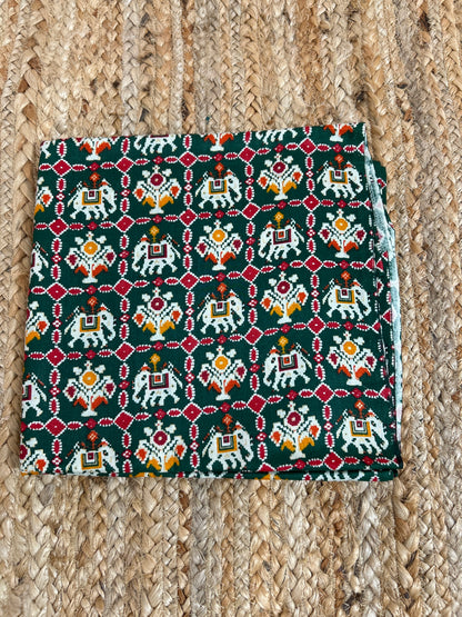 Green Patola Print Top Material