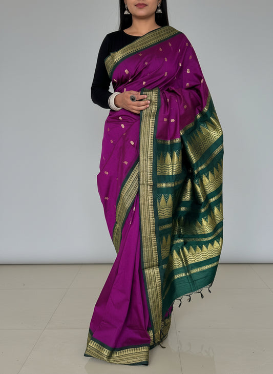 Kalyani Cotton Saree with Contrast Blouse