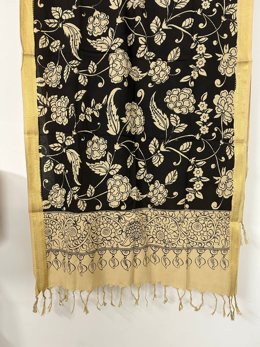 Kalamkari Cotton Hand Painted Dupatta