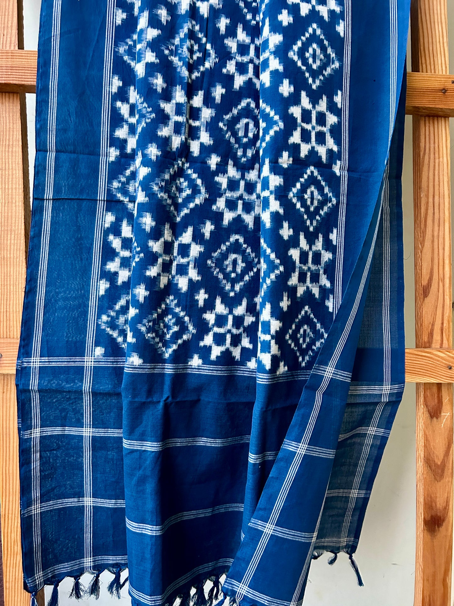 Telia Rumal Ikat Mercerized Cotton Dupatta