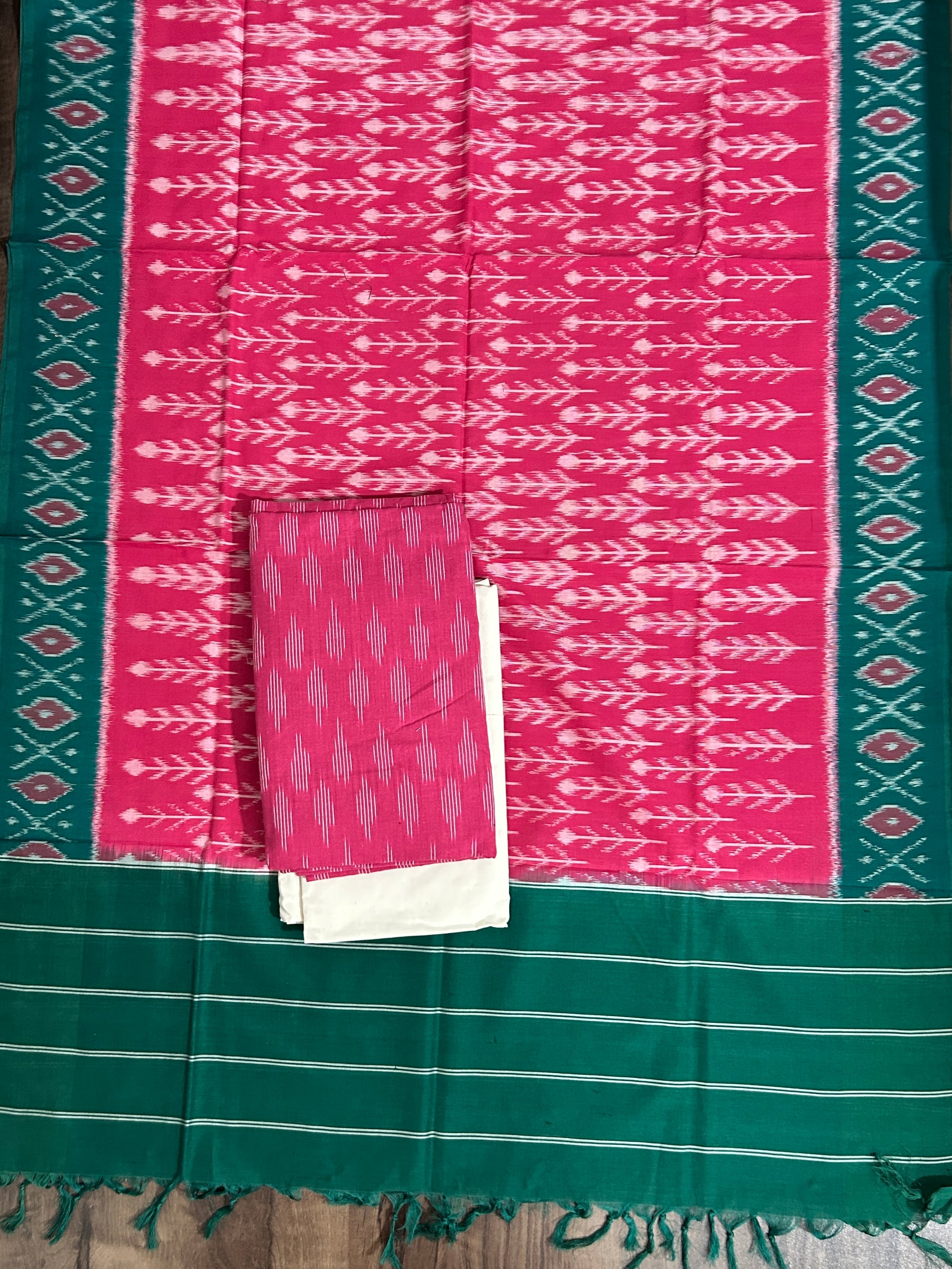 Double Ikat Cotton Dress Material