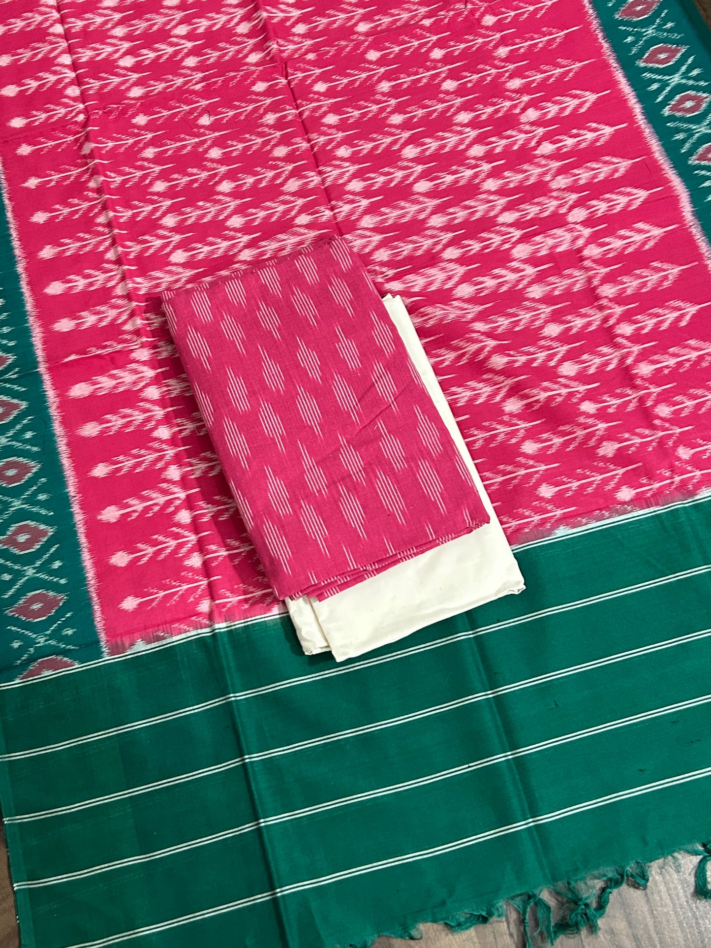Double Ikat Cotton Dress Material