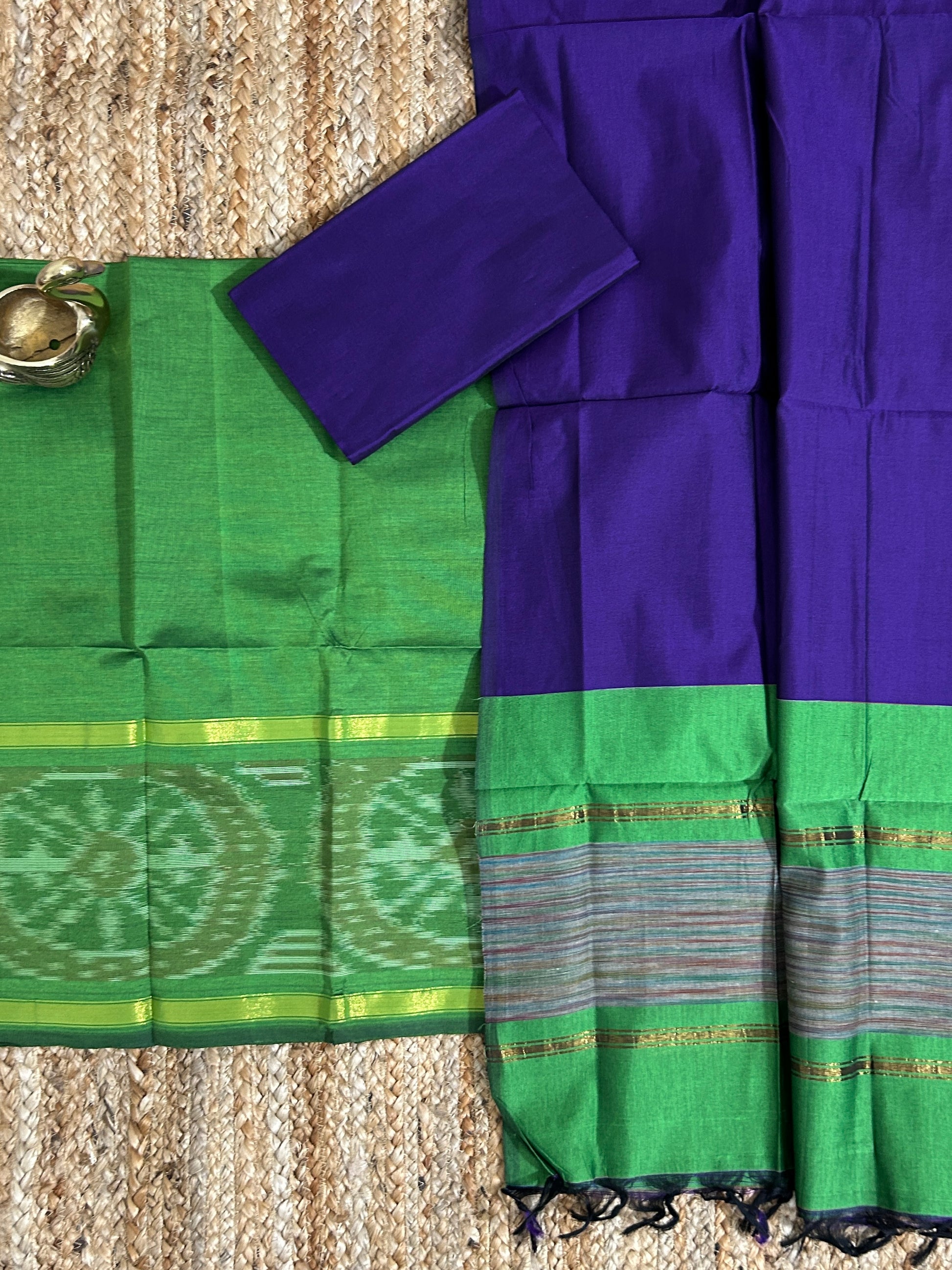 Ikat Cotton Silk Dress Material