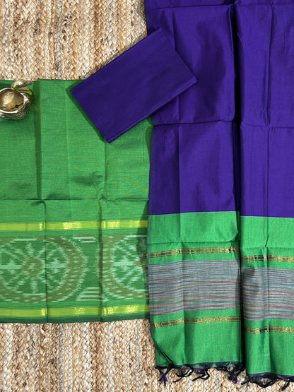 Ikat Cotton Silk Dress Material