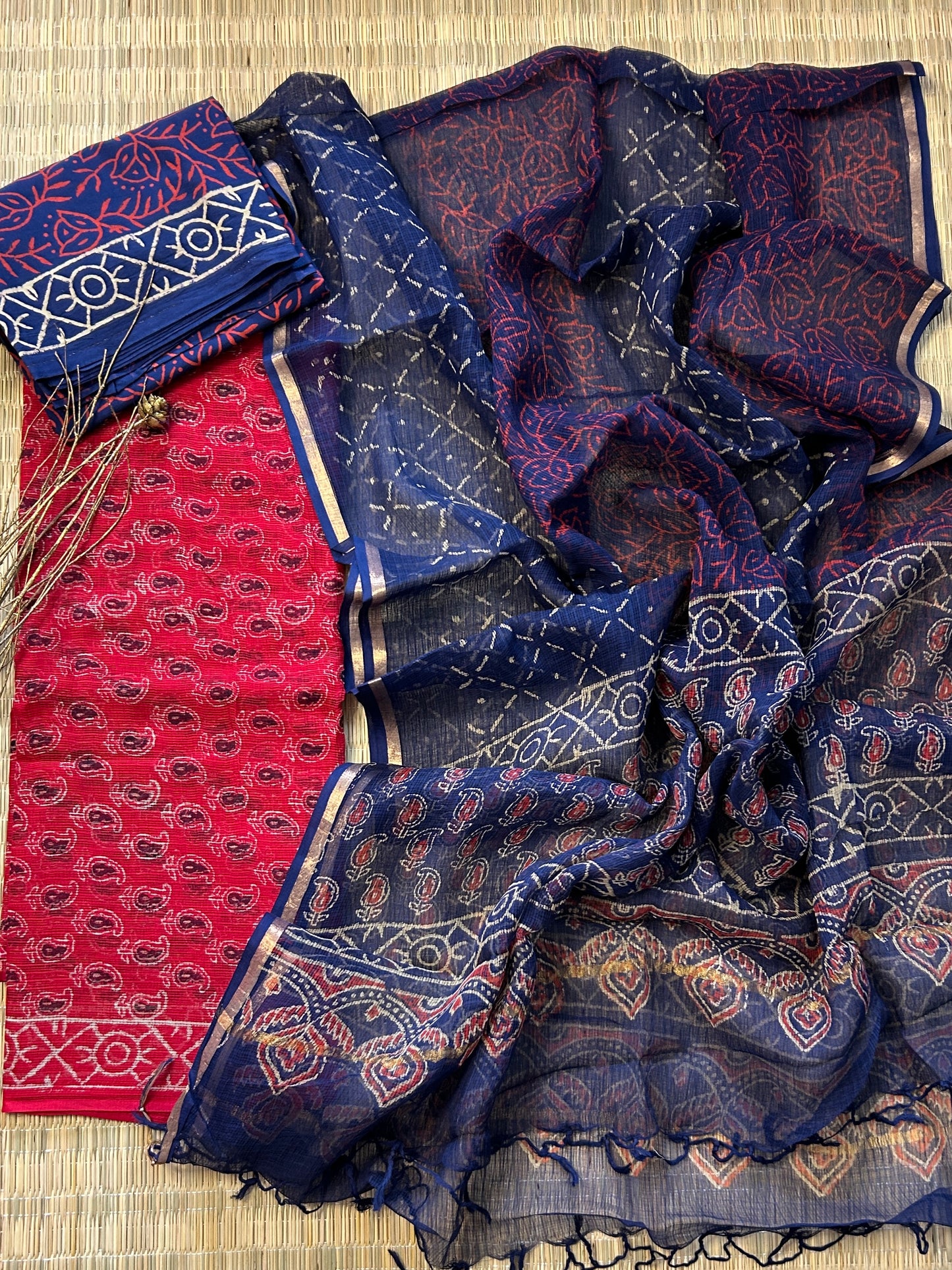 Hand BlockPrint Kota Doriya Dress Material