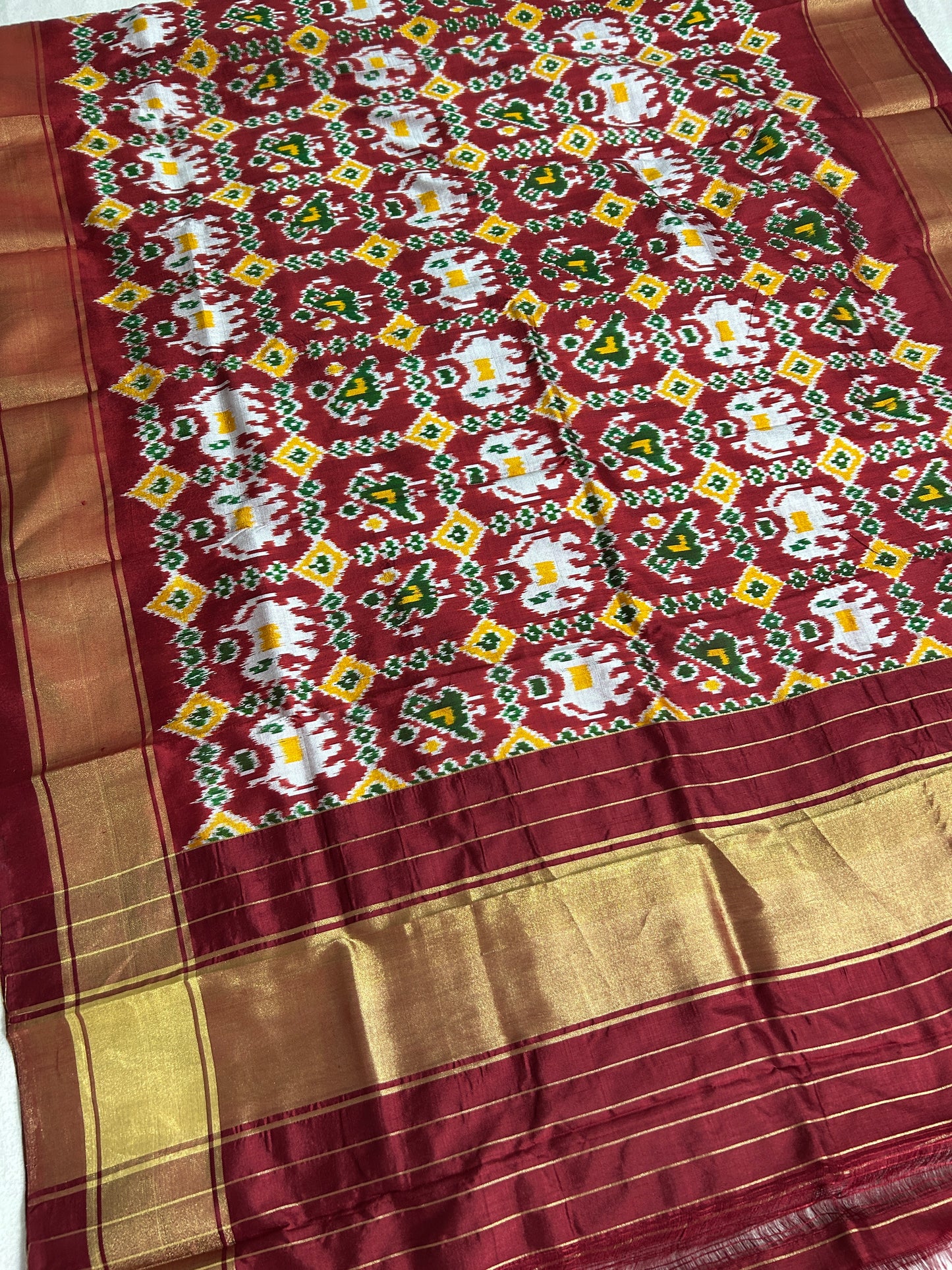 Pochampally Pure Silk Dupatta with Patola Motives