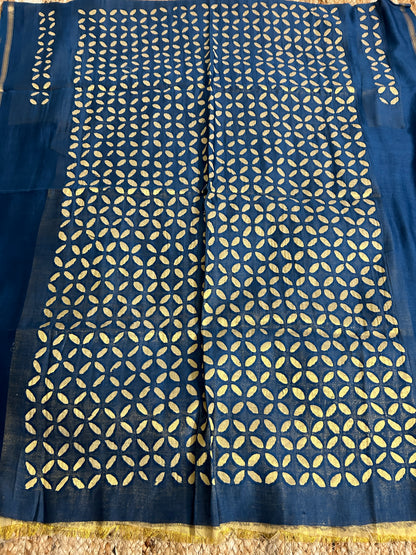 Appliqué Work Chanderi Silk Kurti Fabric