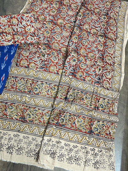 Ikat Kalamkari Cotton Dress Material